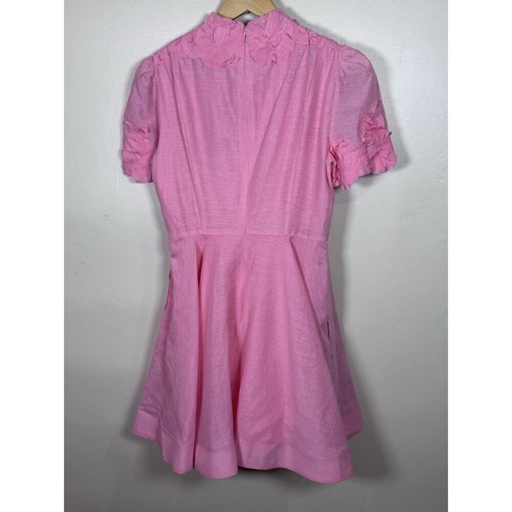NWT Antonio Melani Dress 6 Pink Fit & Flare Formal Party Linen MSRP $299 Floral - Picture 3 of 9